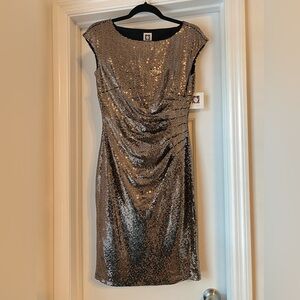 Anne Klein Dress Gold Metallic NWT